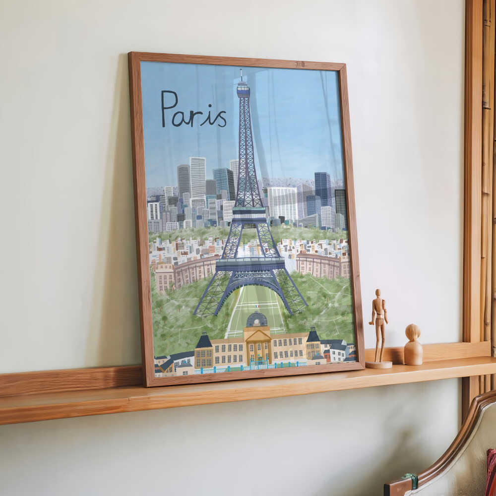 Eiffel Tower with Paris City in Background by Artist Carla Daly - Image 2