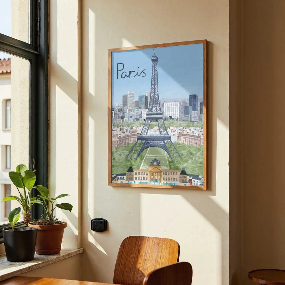 Eiffel Tower with Paris City in Background by Artist Carla Daly - Image 4