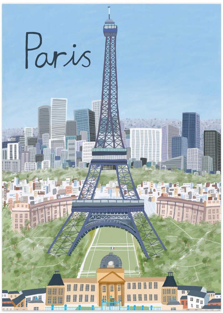 Eiffel Tower with Paris City in Background by Artist Carla Daly - Image 8
