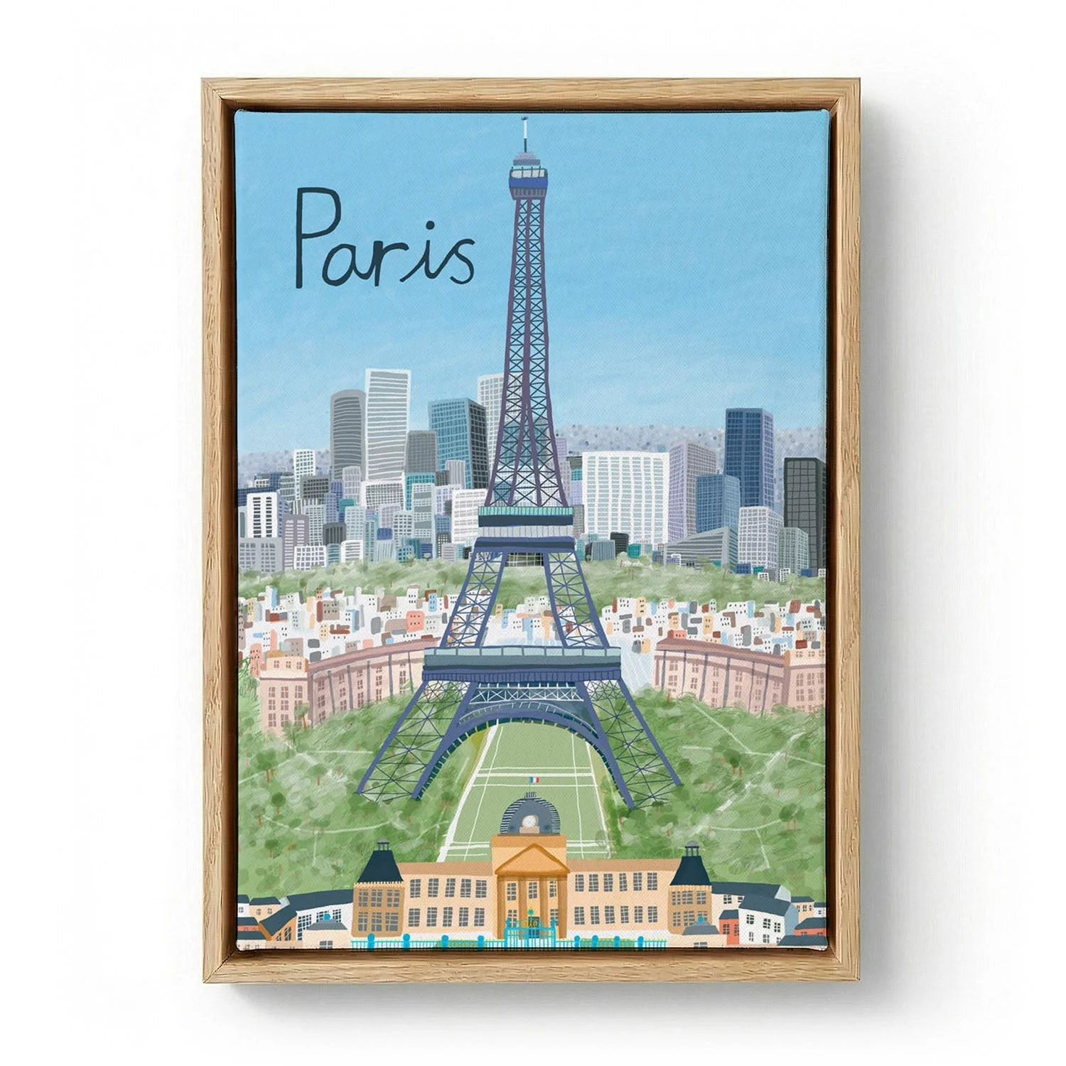 Eiffel Tower with Paris City in Background by Artist Carla Daly