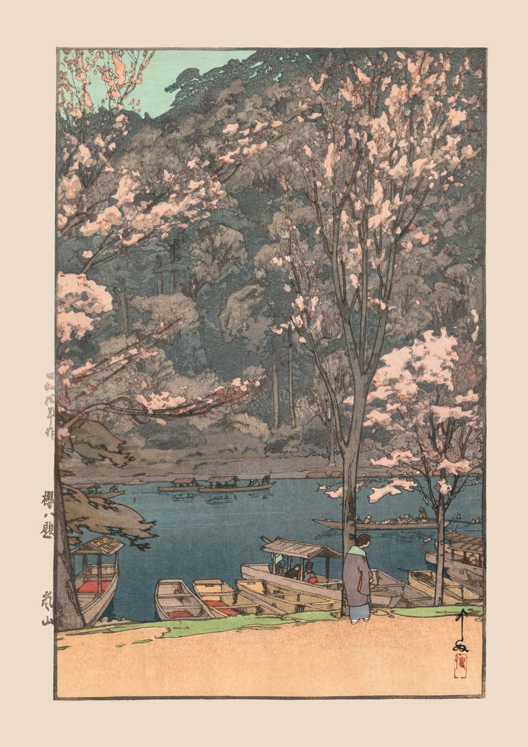 Eight Scenes of Cherry Blossom Arashiyama 1935 by Hiroshi Yoshida - Image 8