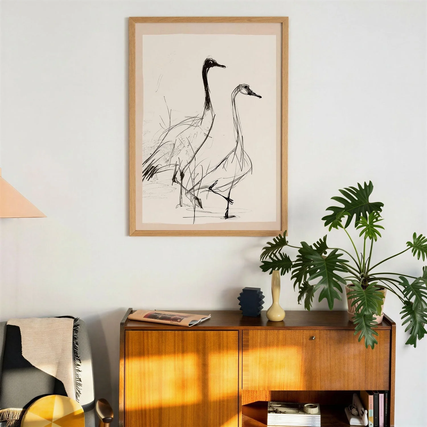 Elegant Cranes Sketch by Nadjaa - Image 3