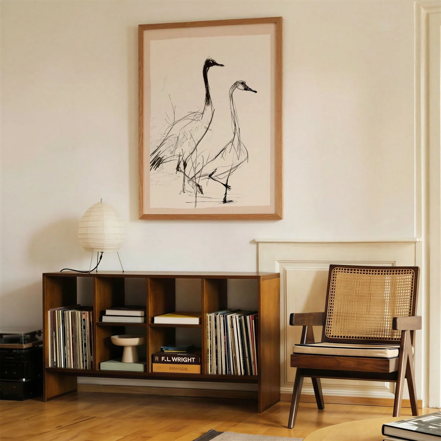 Elegant Cranes Sketch by Nadjaa - Image 4