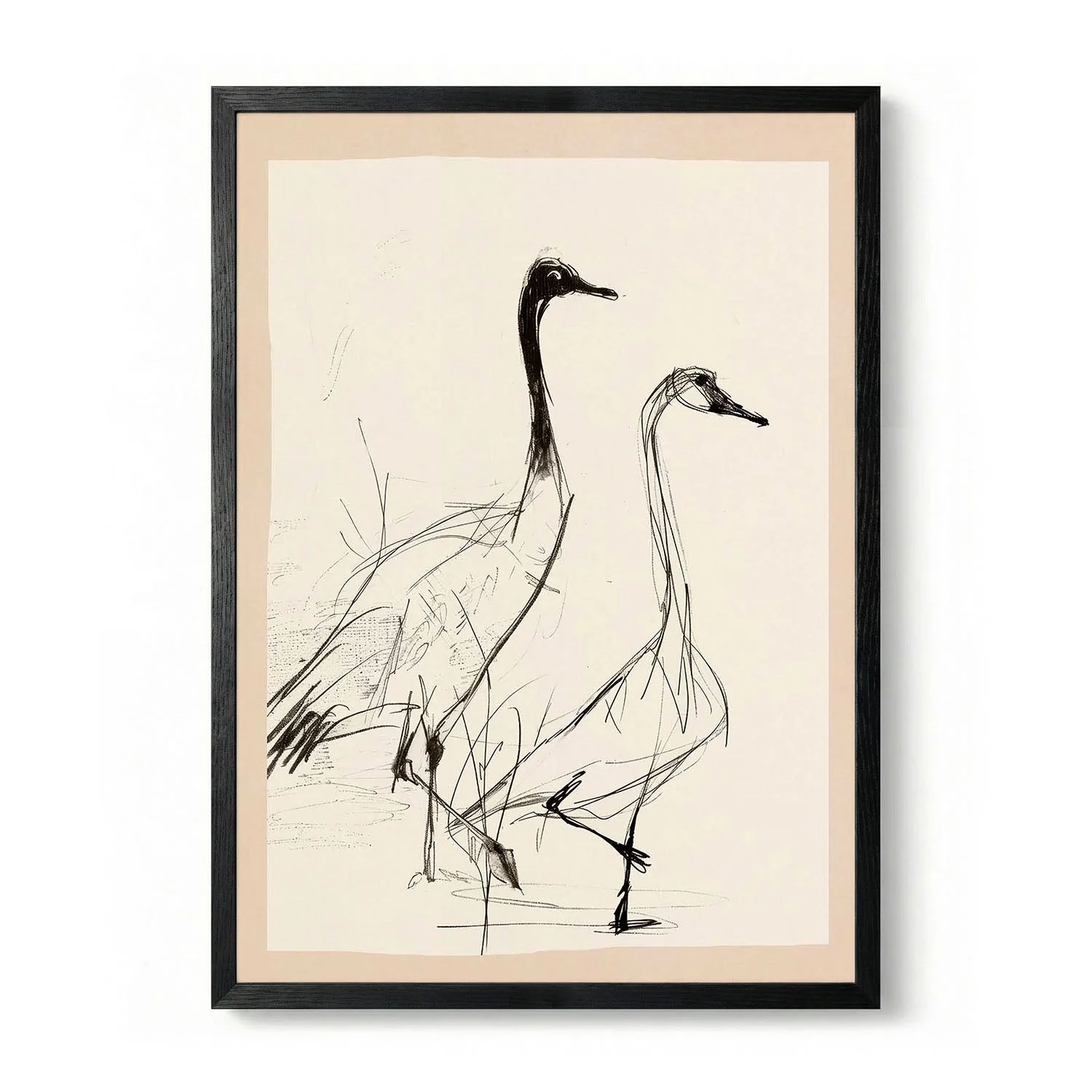 Elegant Cranes Sketch by Nadjaa - Image 5