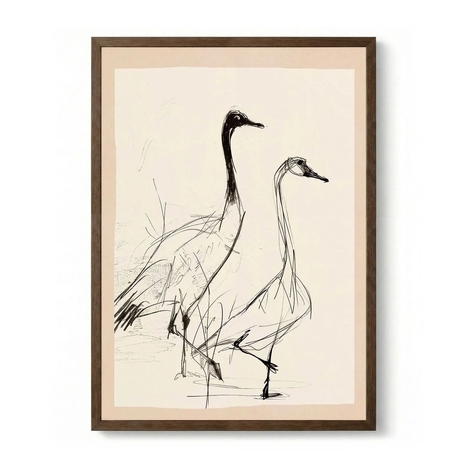 Elegant Cranes Sketch by Nadjaa - Image 6