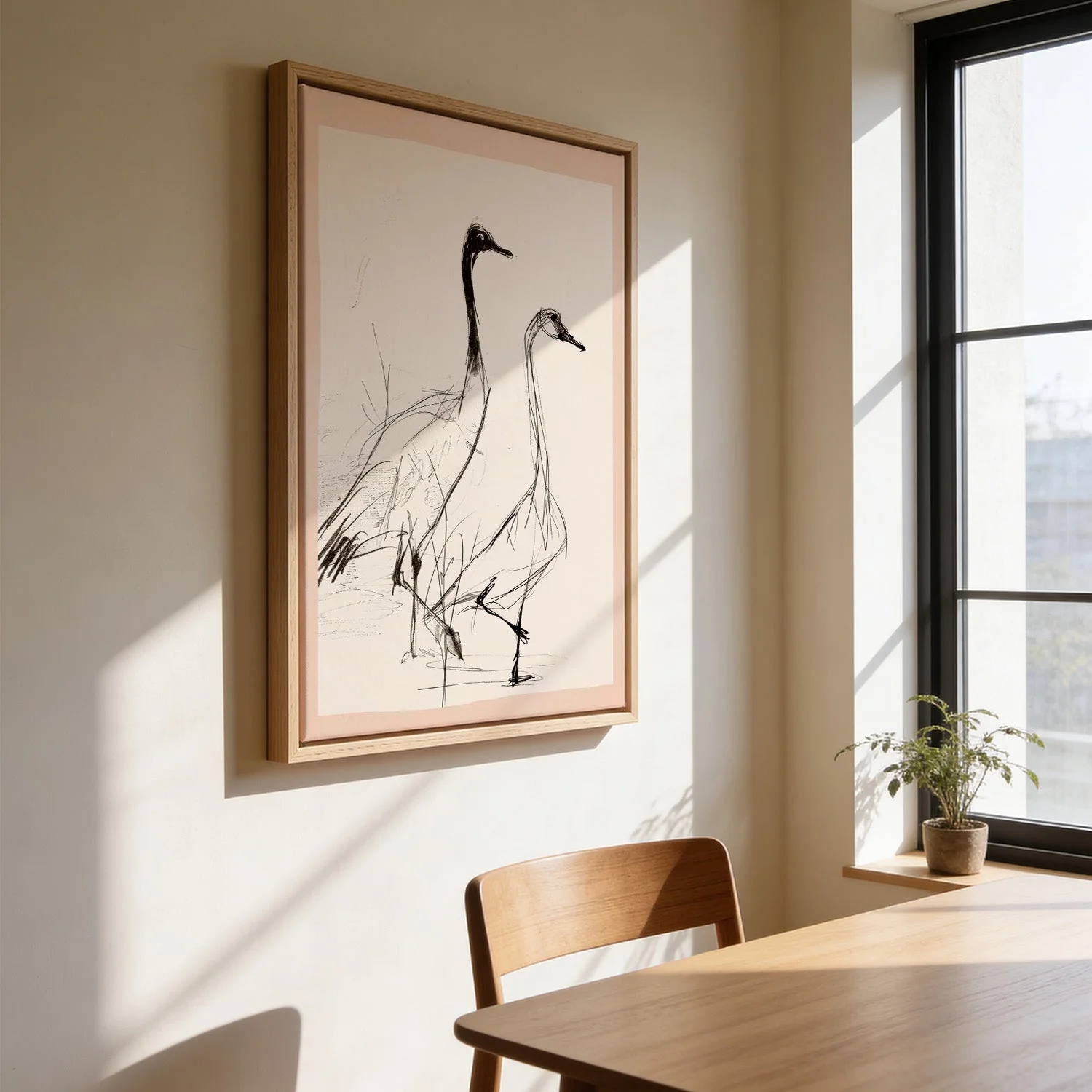 Elegant Cranes Sketch by Nadjaa - Image 3