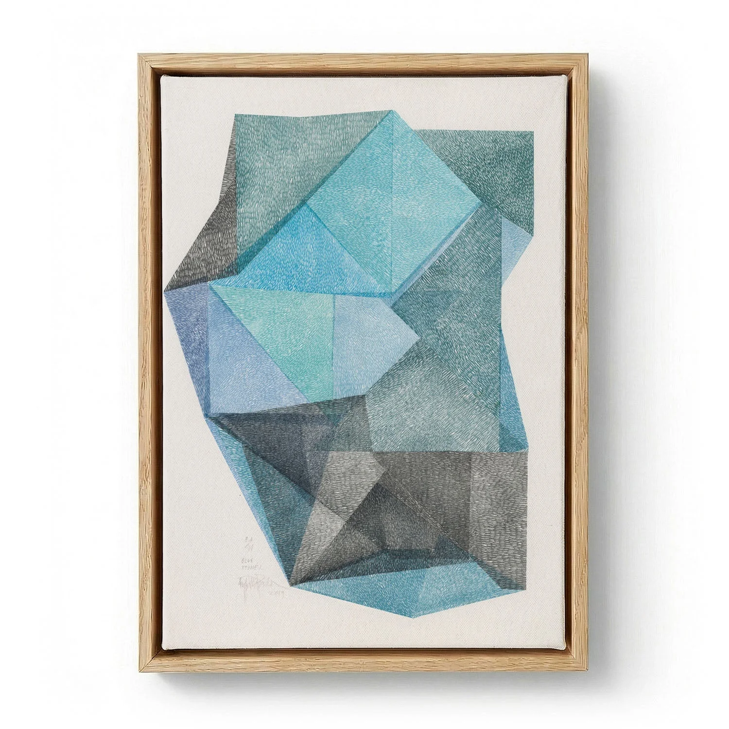Faceted Blue Green Geometry by Paulina