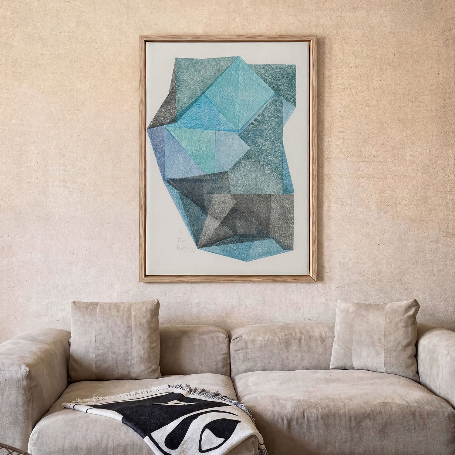 Faceted Blue Green Geometry by Paulina - Image 2