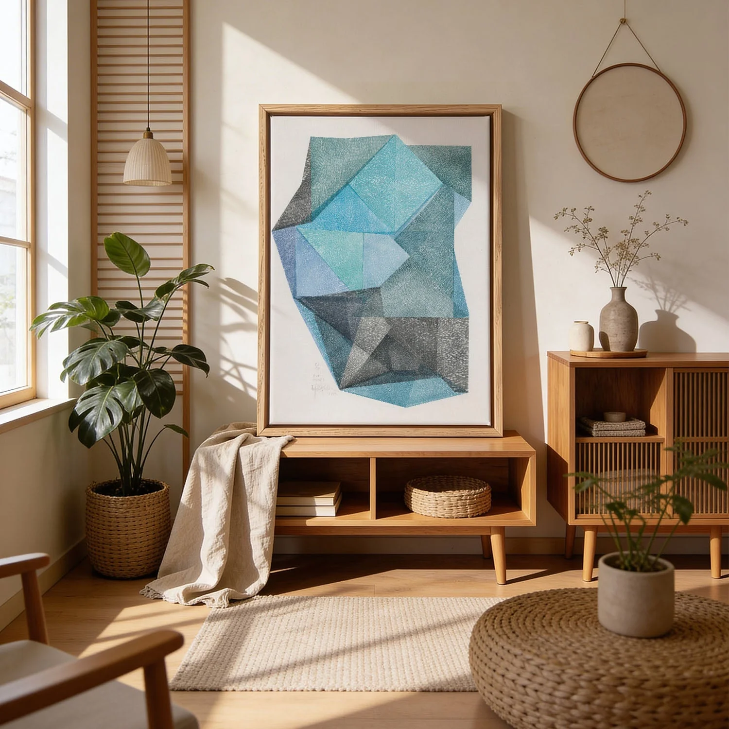 Faceted Blue Green Geometry by Paulina - Image 4