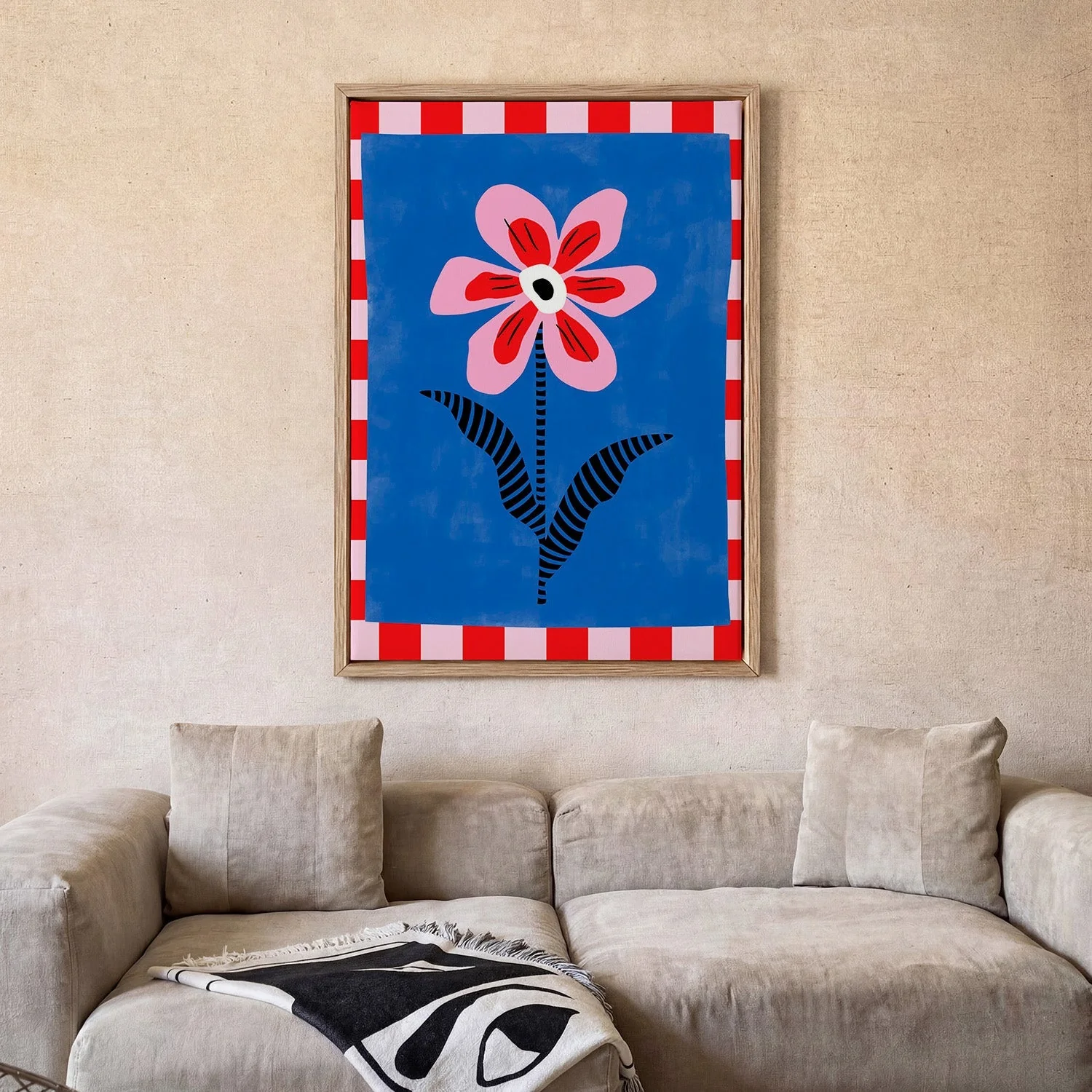 Flower with Pink Petals and Striped Leaves by Elena Ristova - Image 2