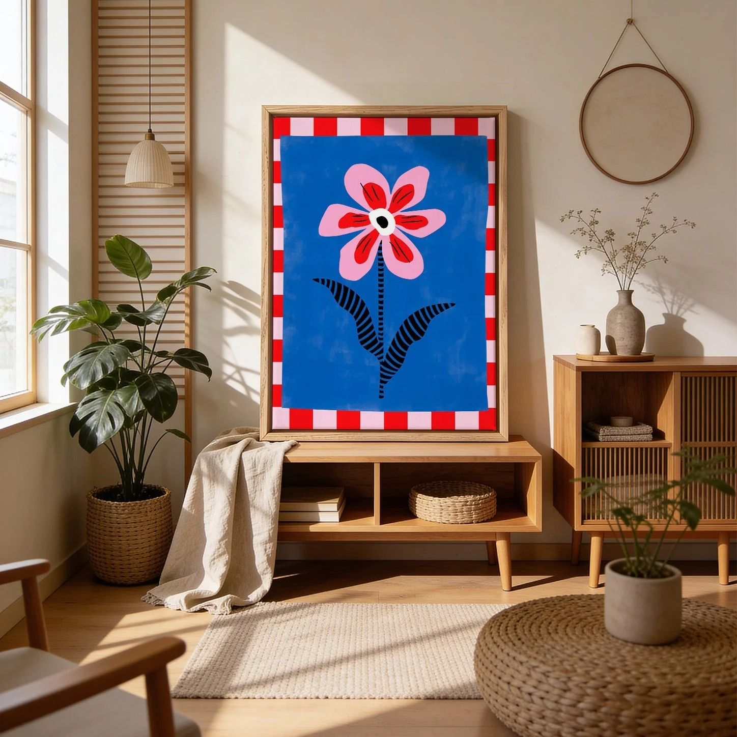 Flower with Pink Petals and Striped Leaves by Elena Ristova - Image 4