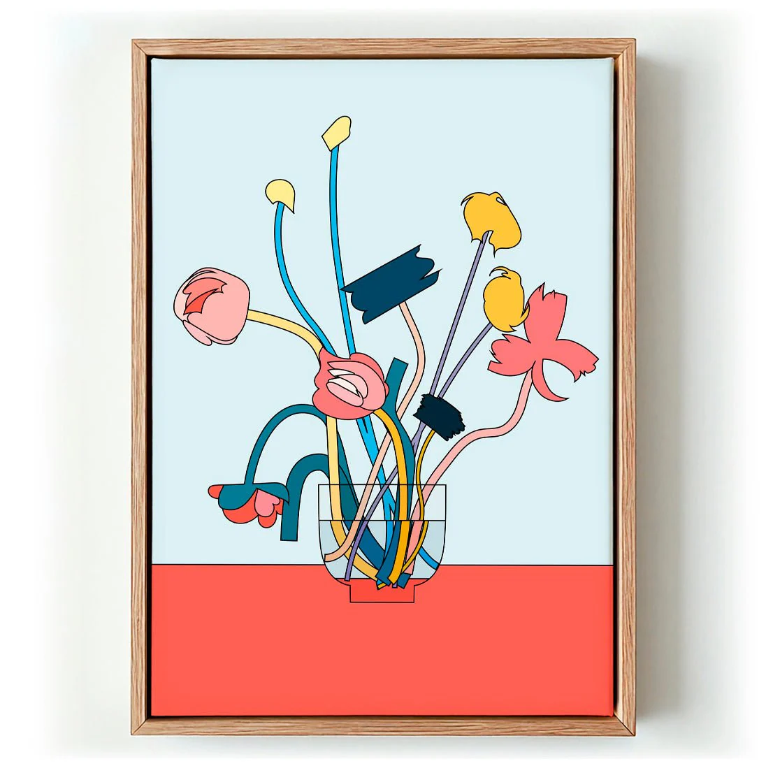 Flowers in a glass vase by NKTN