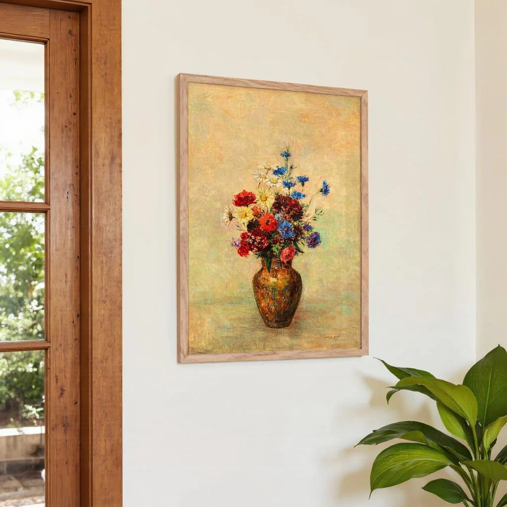 Flowers in a Vase Painting by Odilon Redon - Image 4