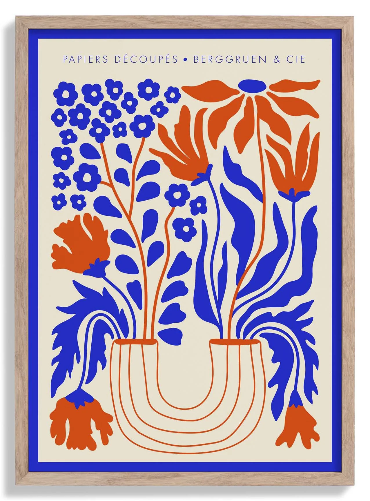 Flowers Vase Blue Orange Papiers Découpés Art Exhibition