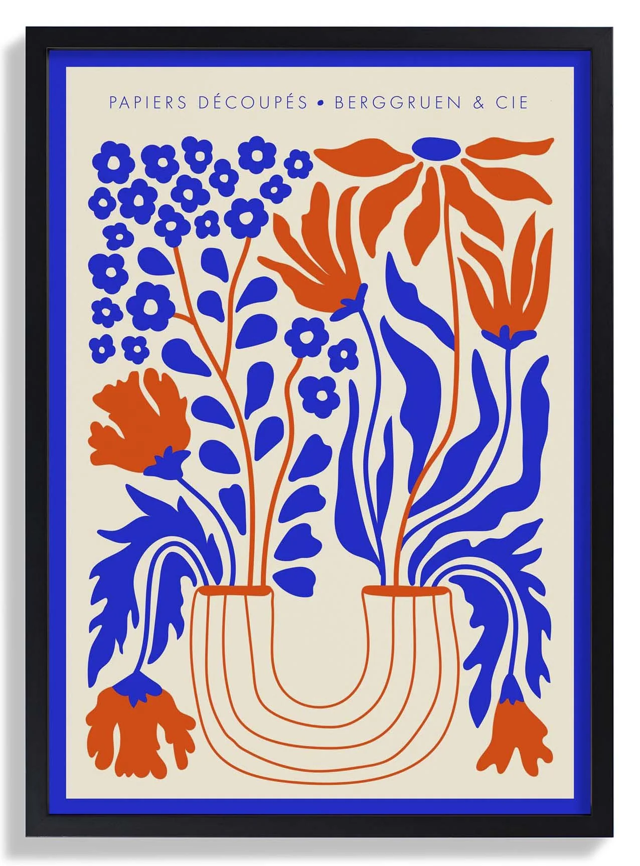 Flowers Vase Blue Orange Papiers Découpés Art Exhibition - Image 6