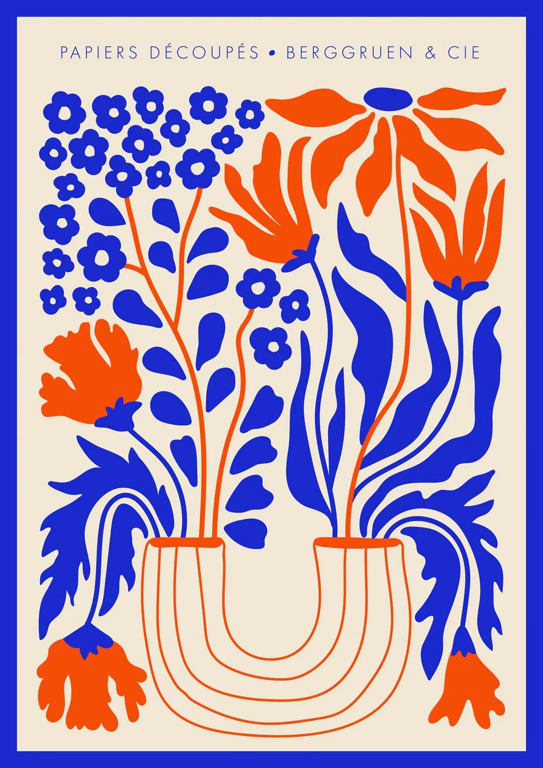 Flowers Vase Blue Orange Papiers Découpés Art Exhibition - Image 8