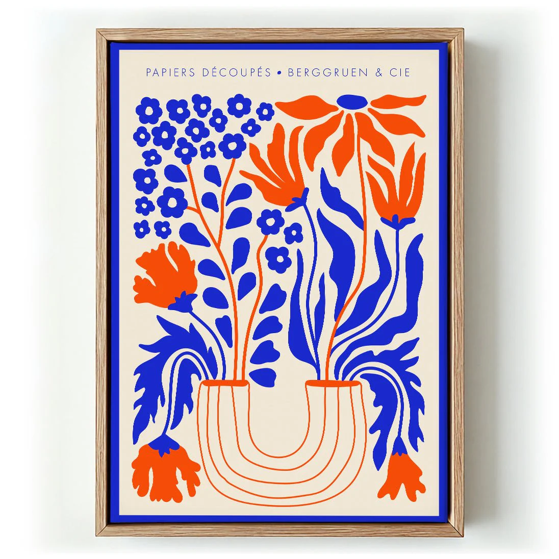 Flowers Vase Blue Orange Papiers Découpés Art Exhibition