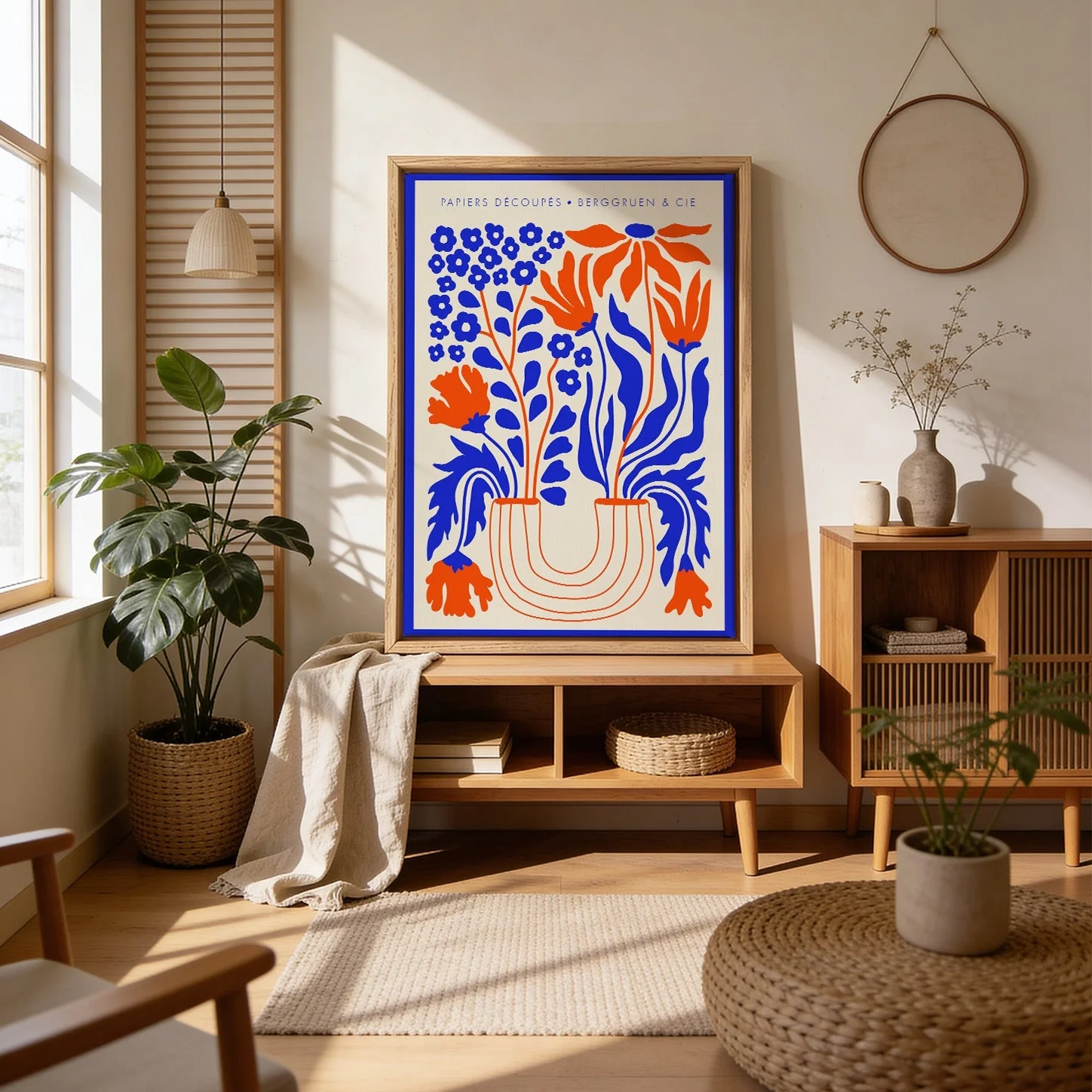 Flowers Vase Blue Orange Papiers Découpés Art Exhibition - Image 4
