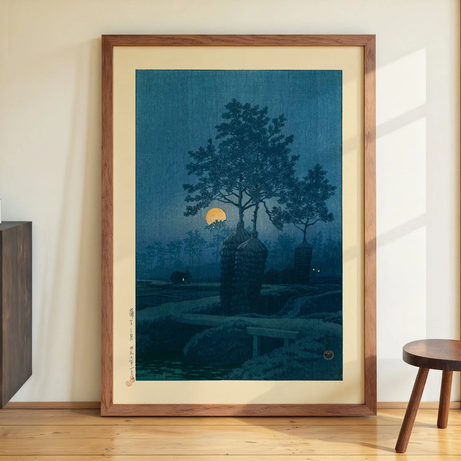 Full Moon At Gamo Art Print by Hasui - Image 2