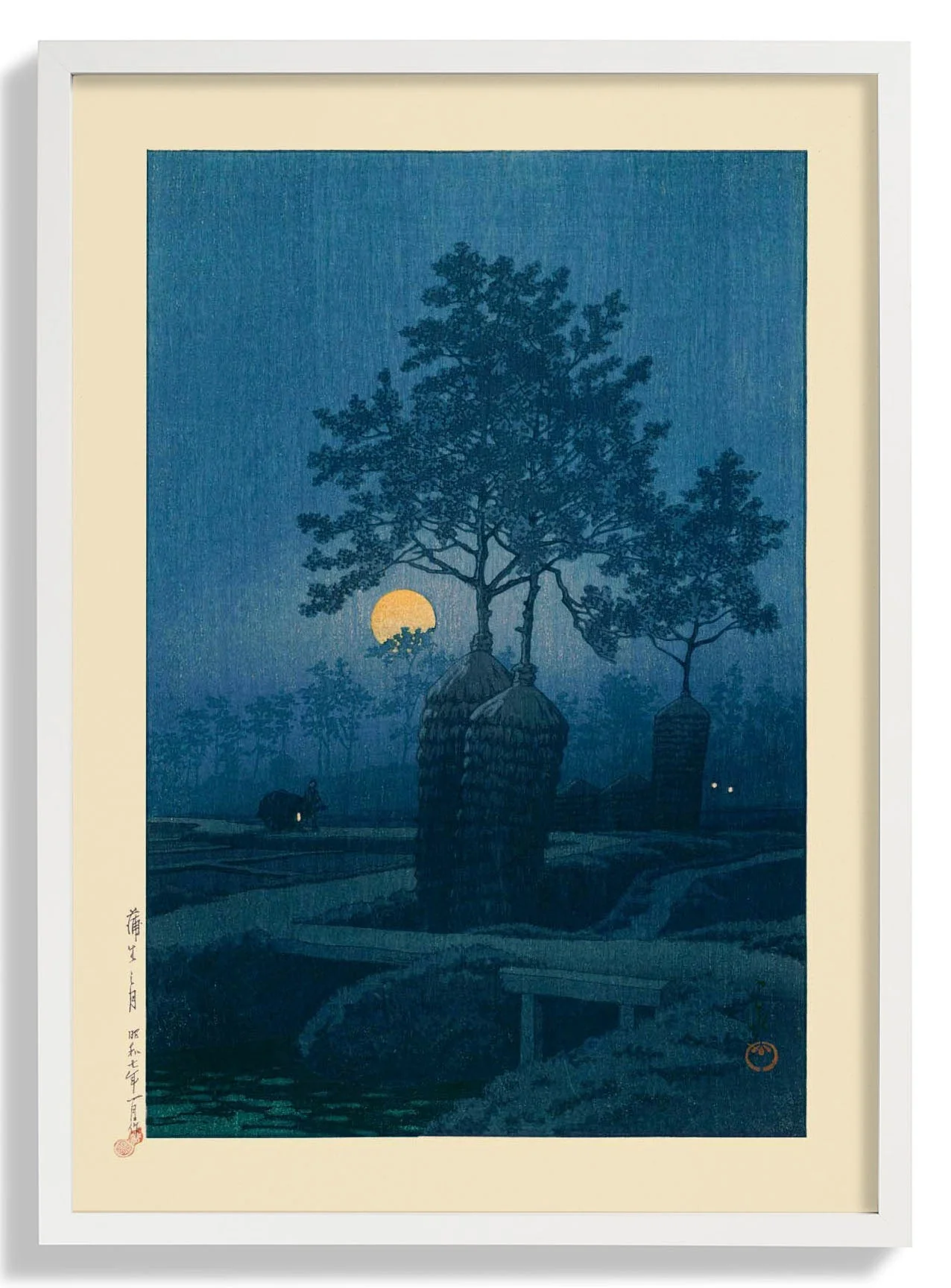 Full Moon At Gamo Art Print by Hasui - Image 4