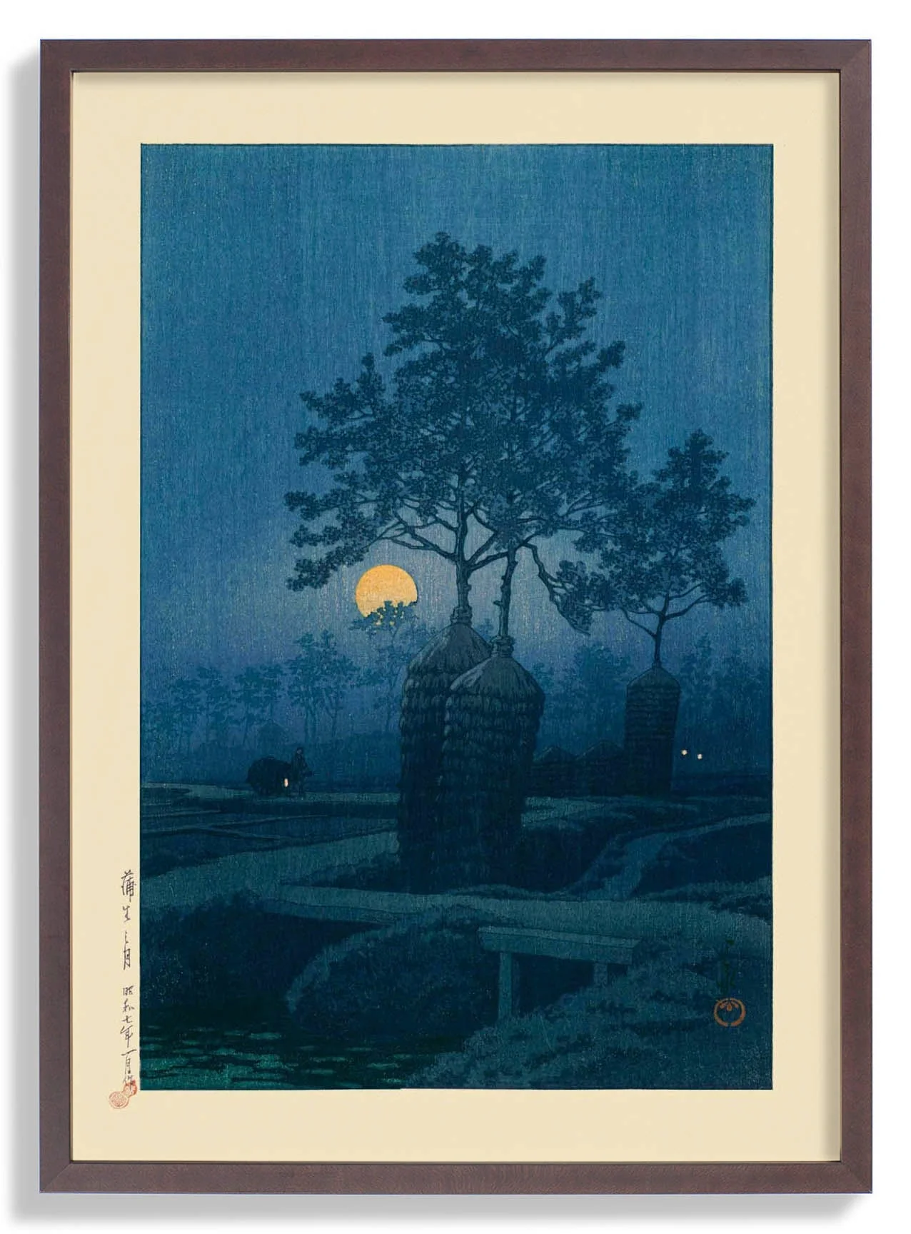 Full Moon At Gamo Art Print by Hasui - Image 6