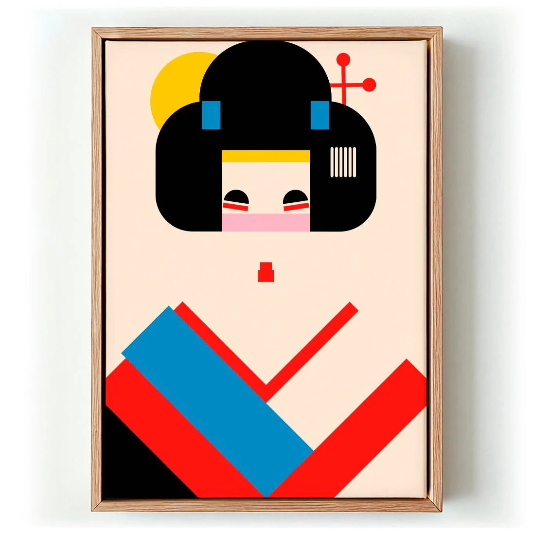 Geisha Girl Geometric Illustration by Retrodrome