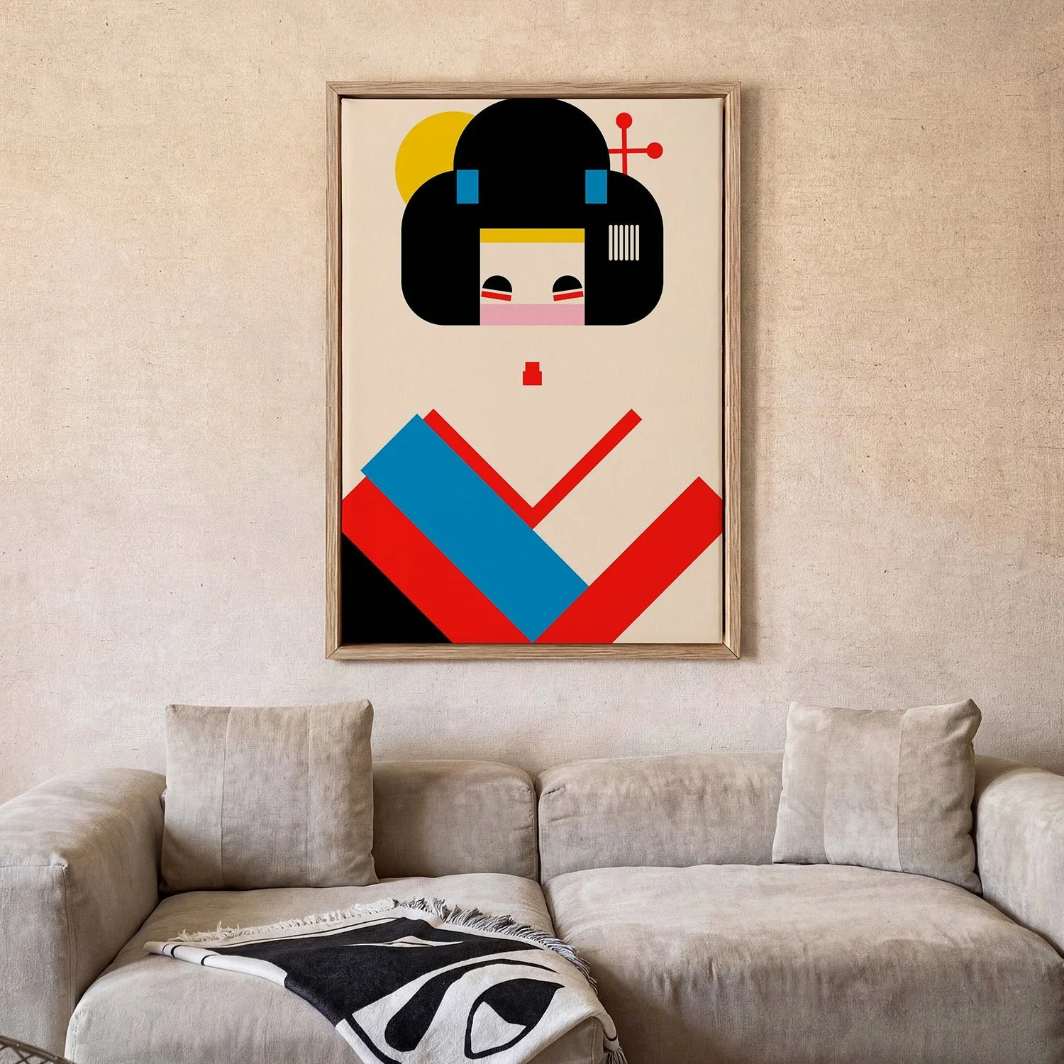 Geisha Girl Geometric Illustration by Retrodrome - Image 2
