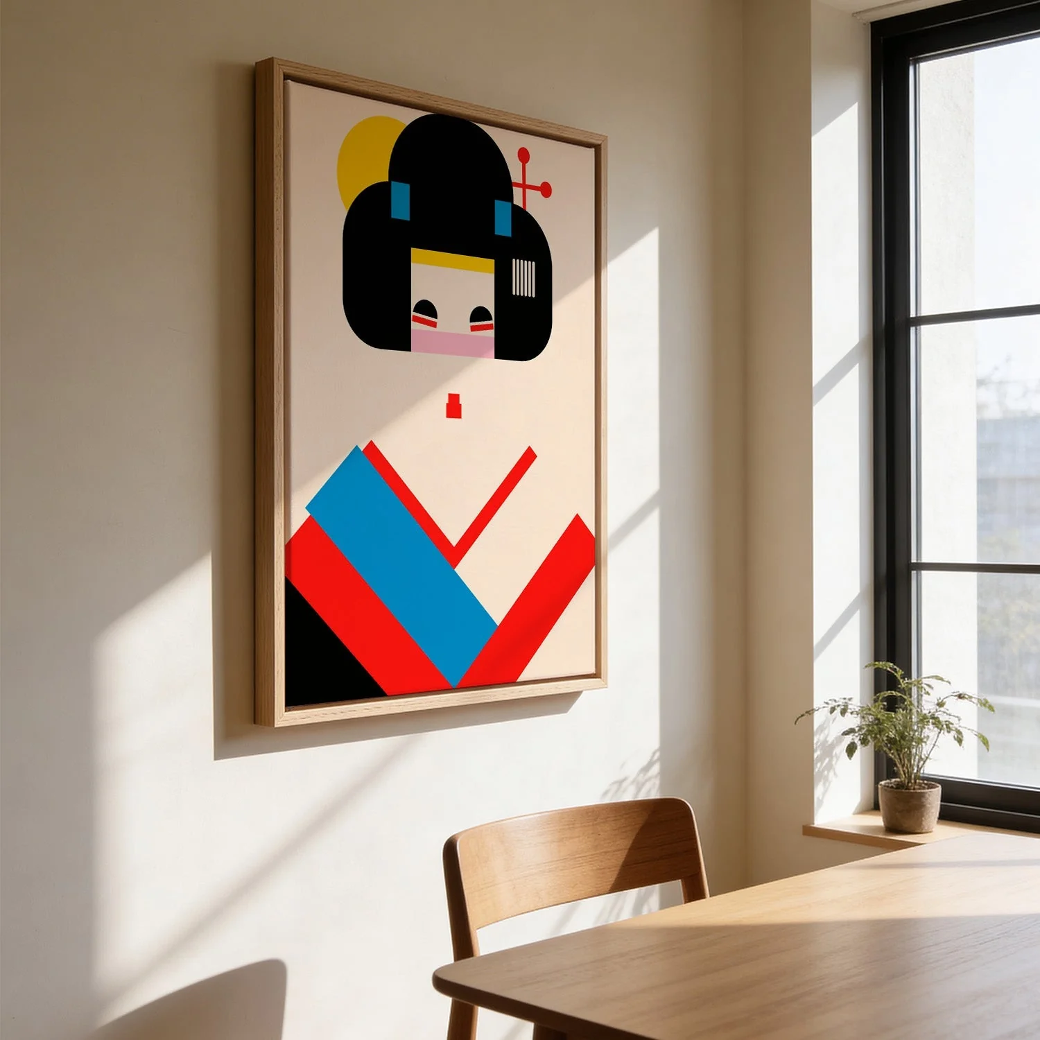 Geisha Girl Geometric Illustration by Retrodrome - Image 3