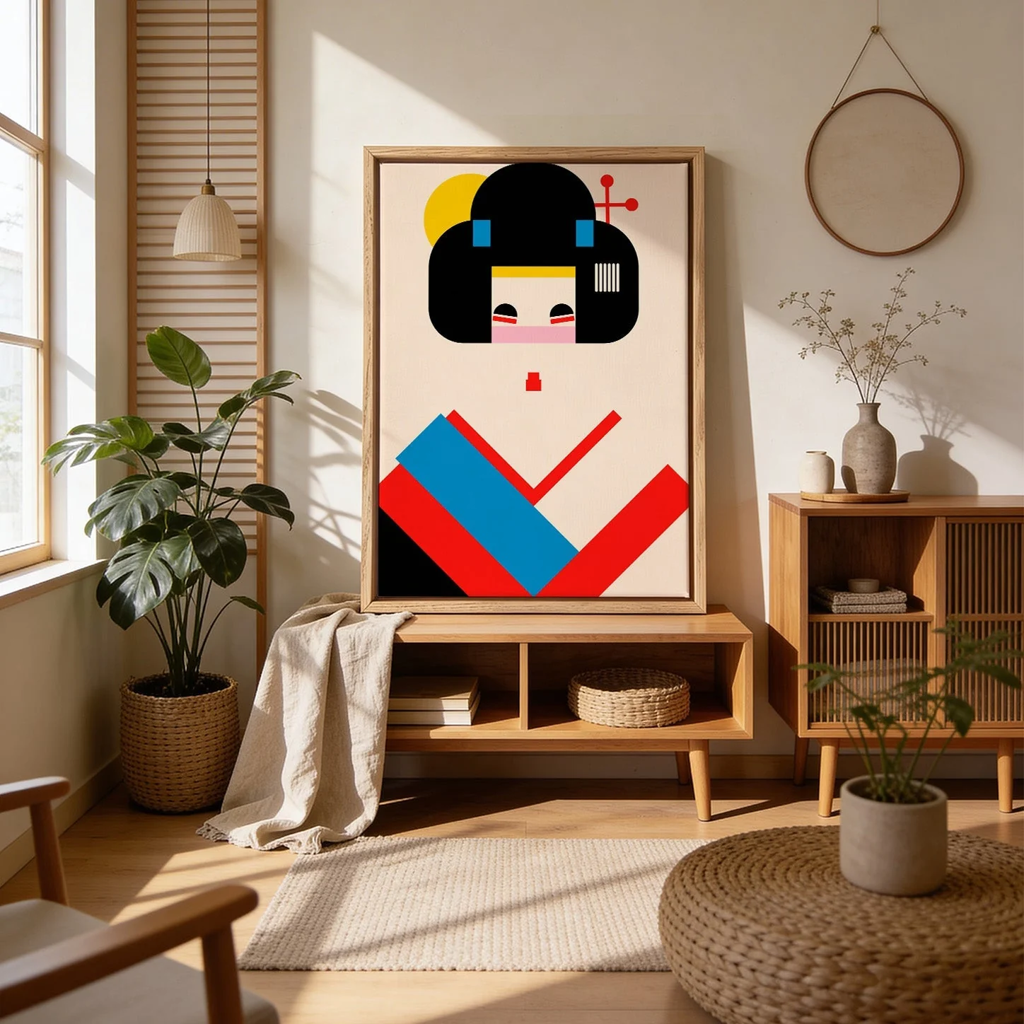 Geisha Girl Geometric Illustration by Retrodrome - Image 4