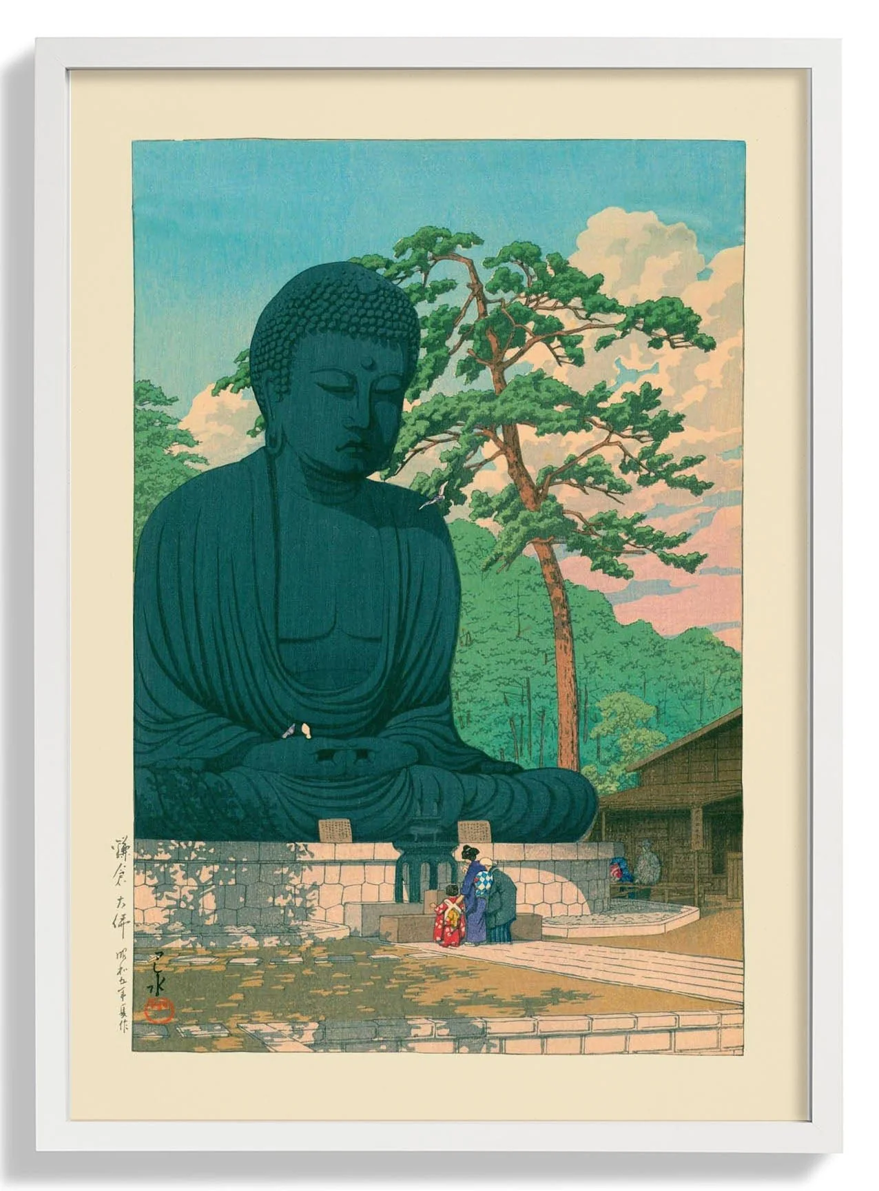 Great Buddha at Kamakura by Hasui - Image 4