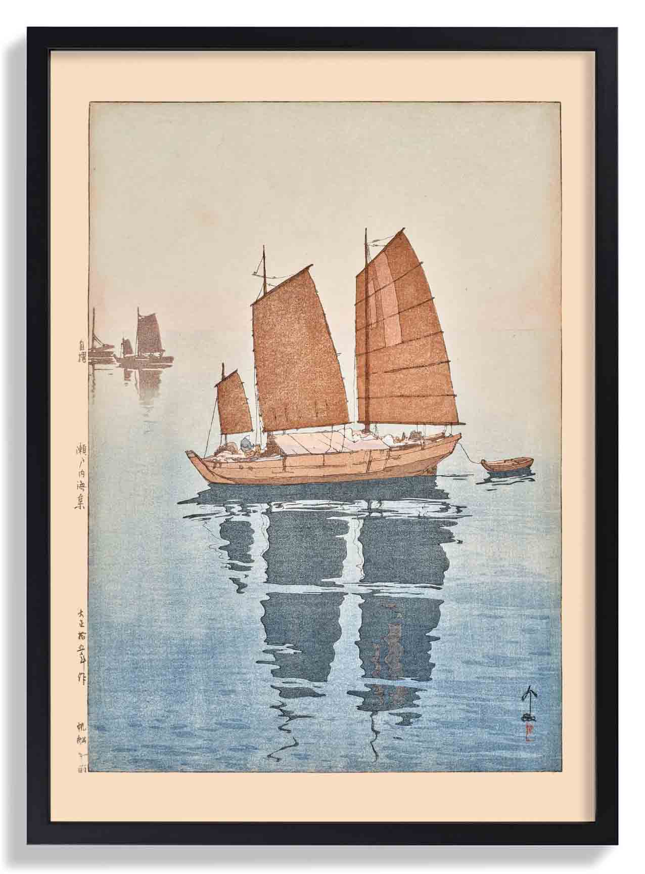Hansen gozen Sailing boats forenoon 1926 by Hiroshi Yoshida - Image 7