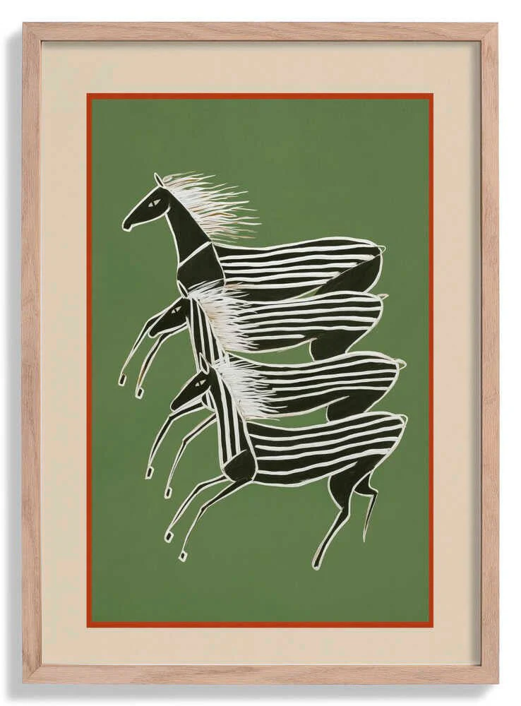 Horses In Stripes by City Art