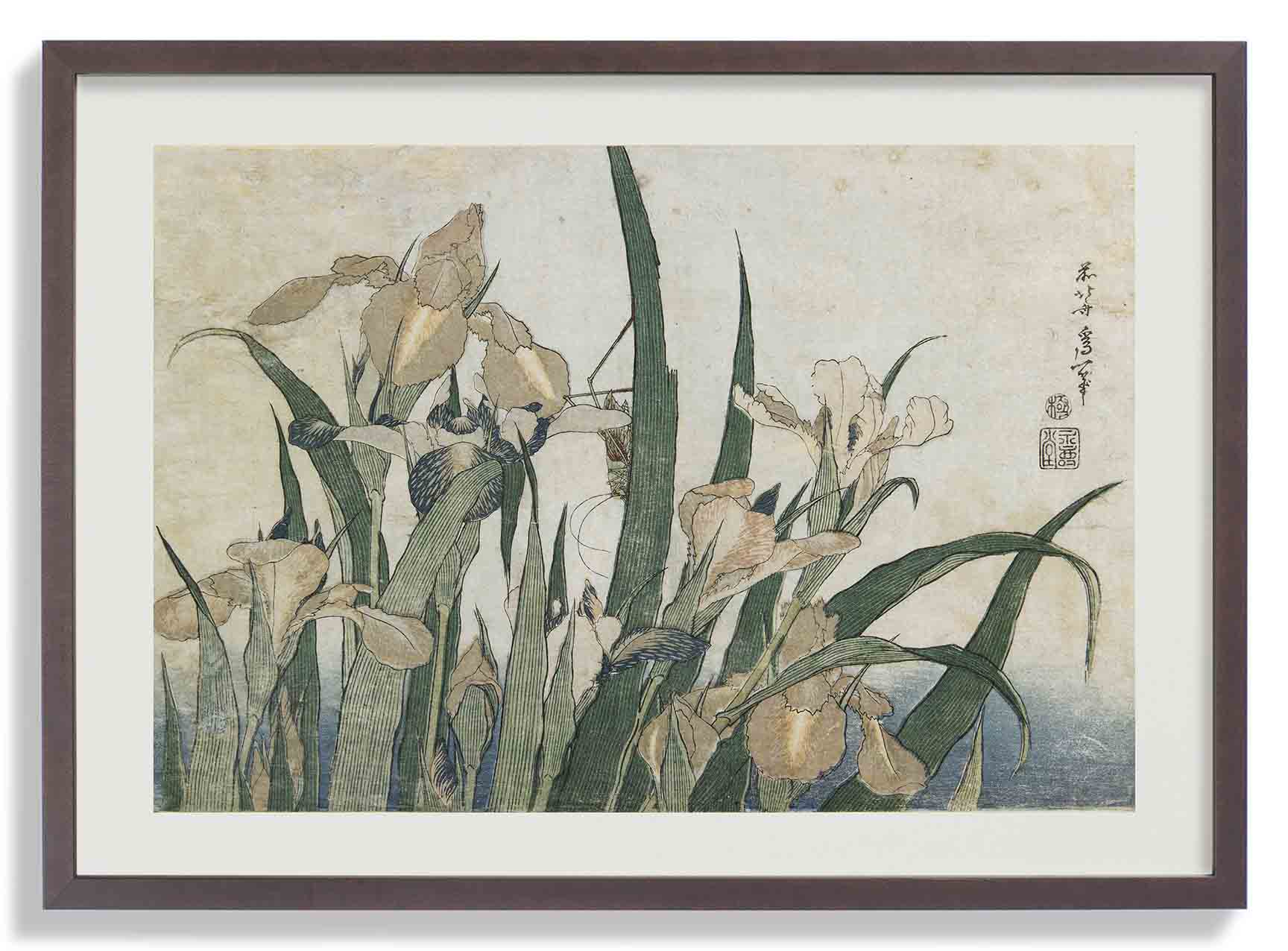 Irises and Grasshopper by Katsushika Hokusai - Image 6