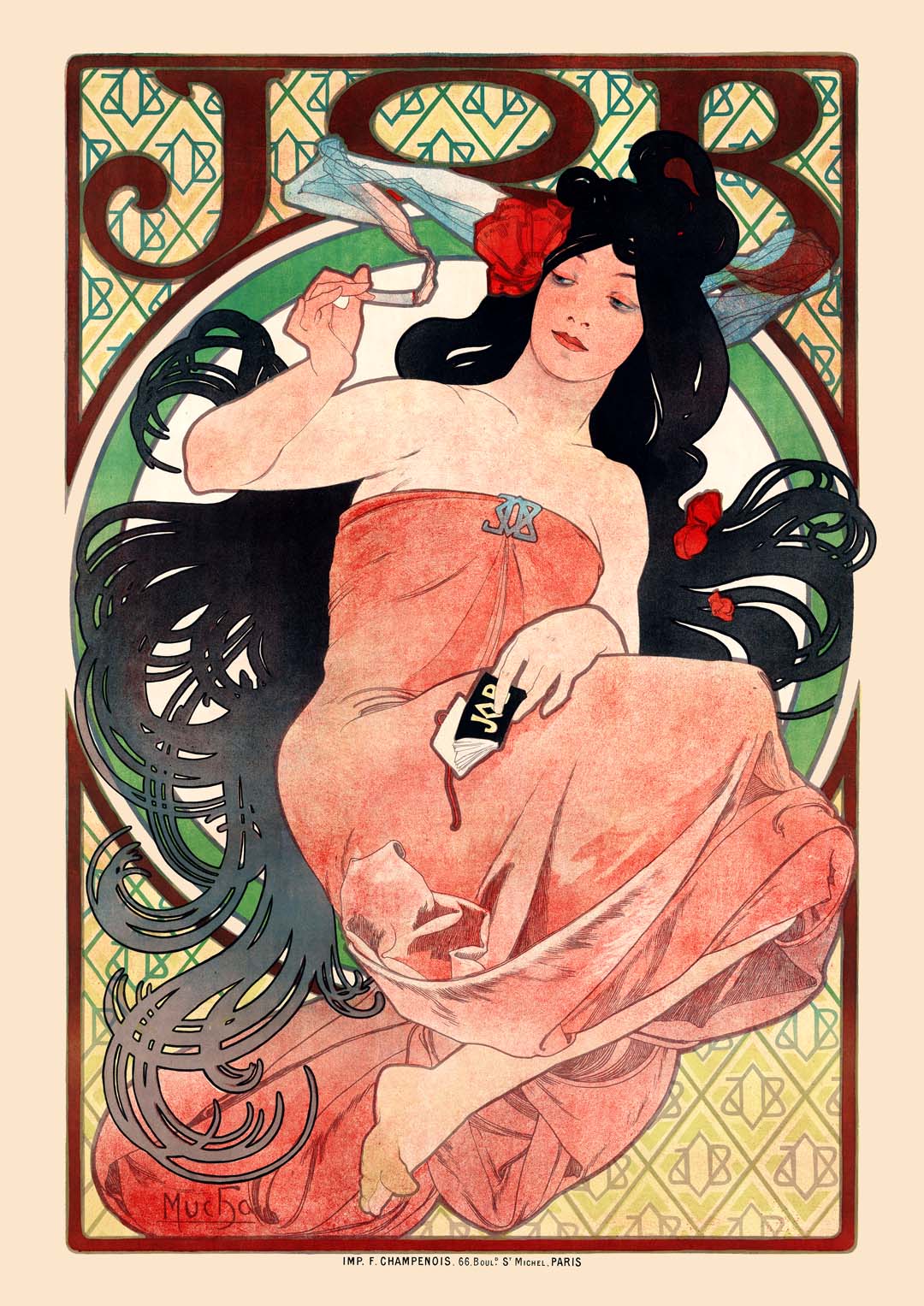 JOB Cigarette Ad by Alphonse Mucha - Image 8