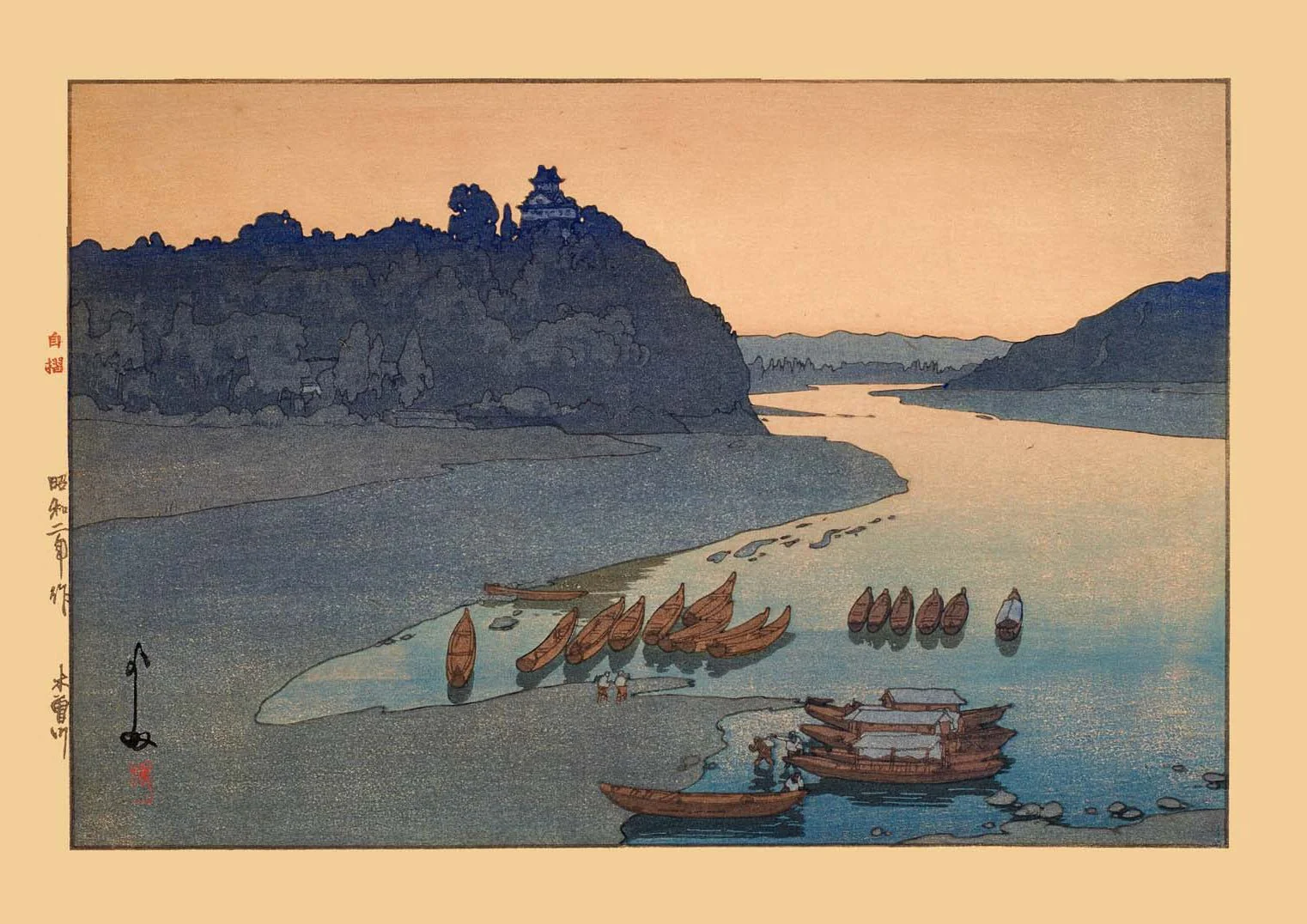 Kisogawa Kiso River 1927 by Hiroshi Yoshida - Image 8