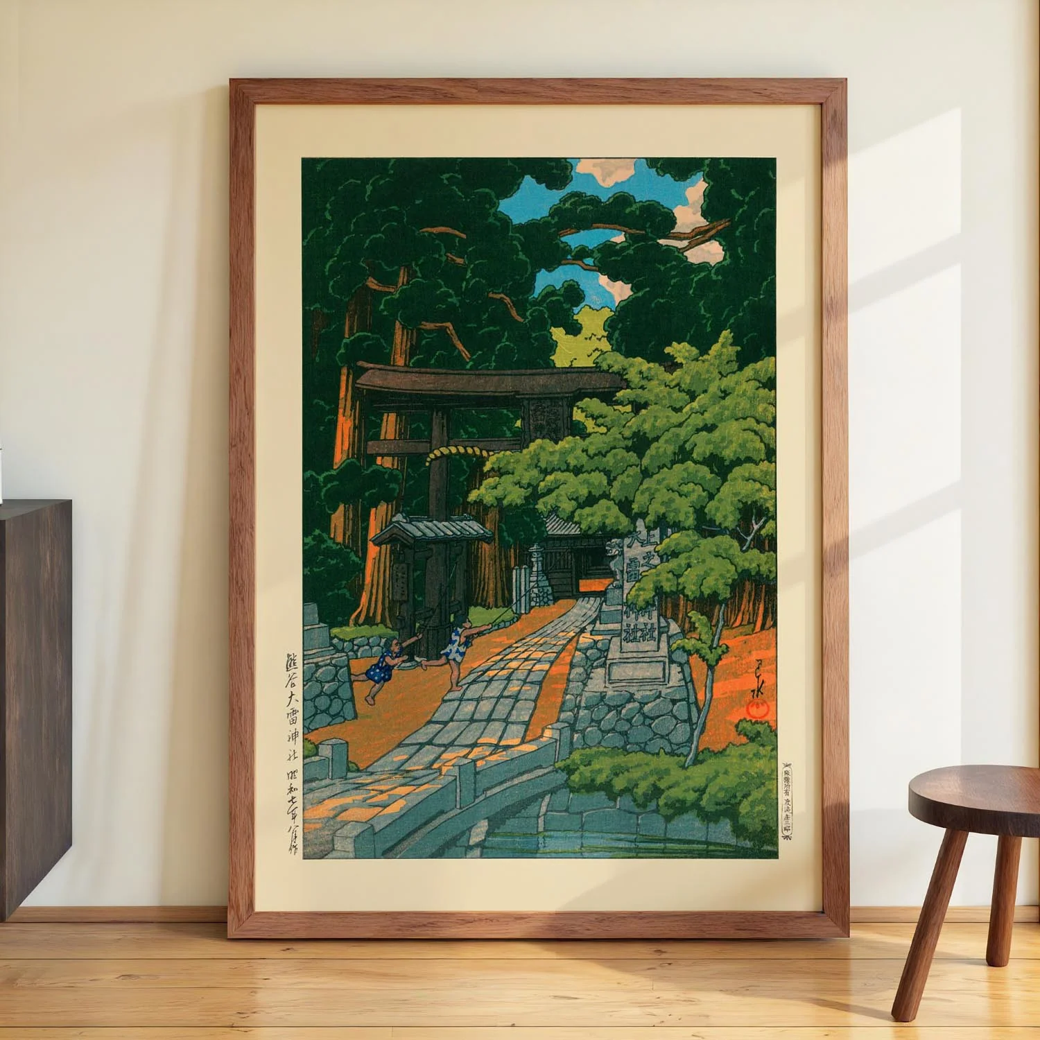 Kumagai Dairaidou Shrine by Hasui - Image 2