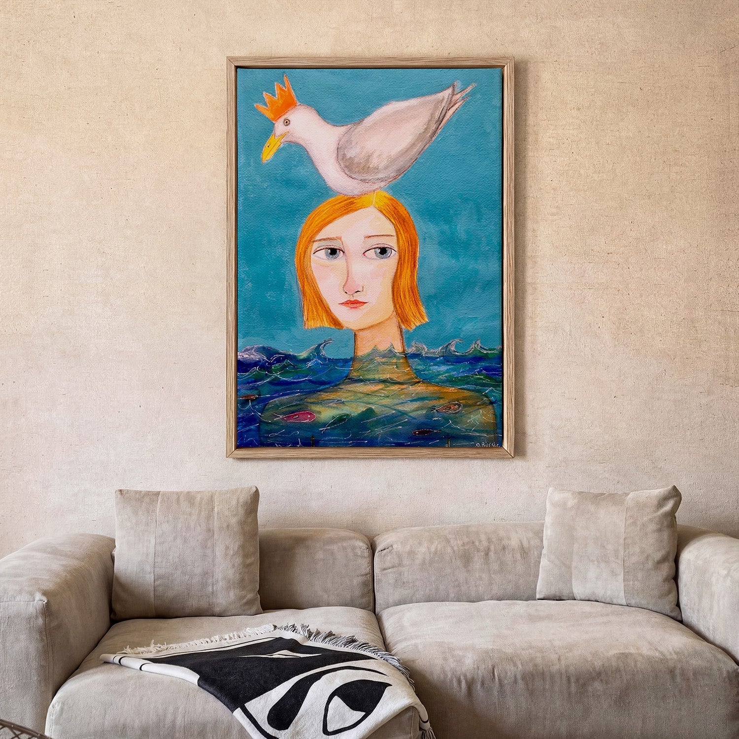 Lady swimmer with seagull by Sharyn Bursic - Image 2