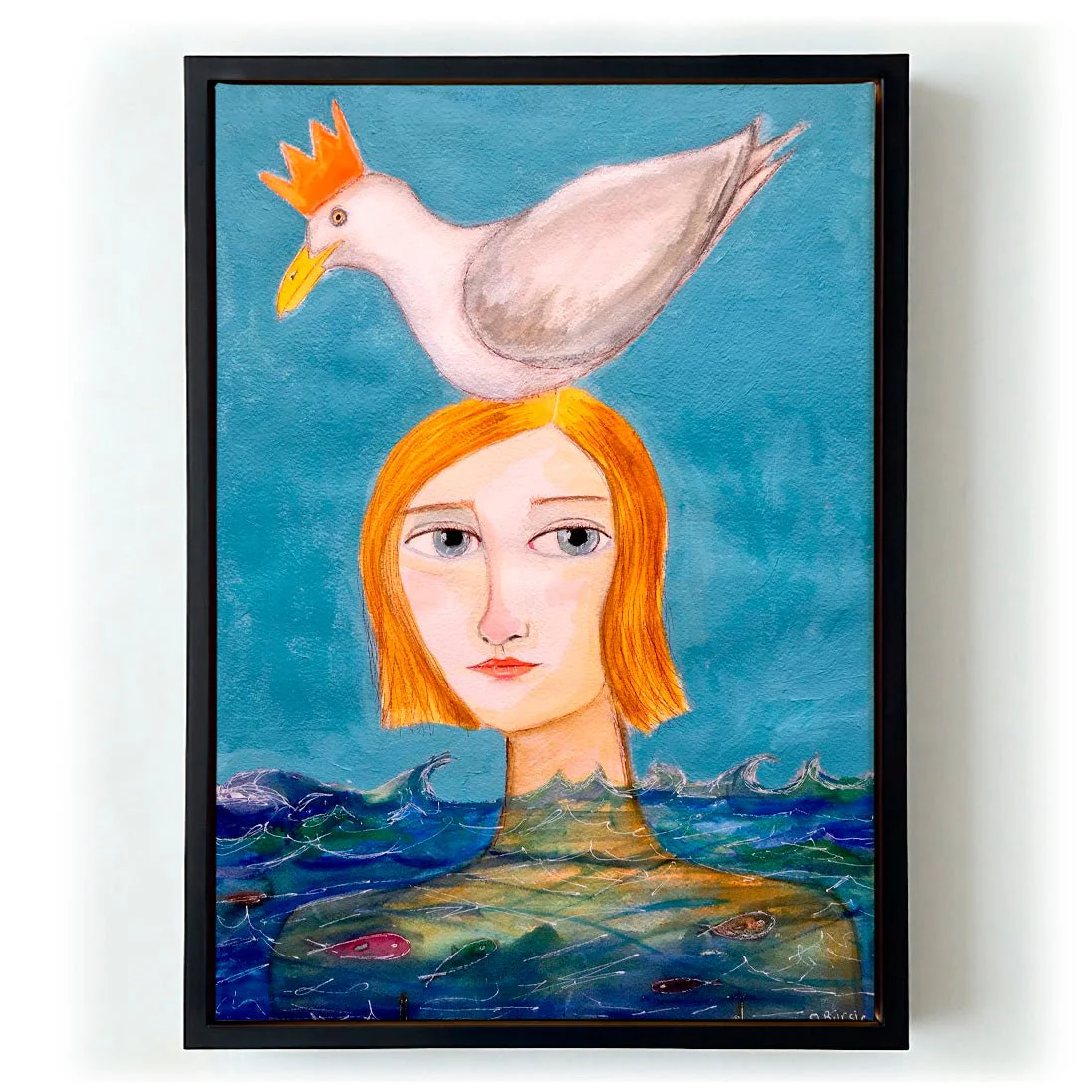 Lady swimmer with seagull by Sharyn Bursic - Image 5