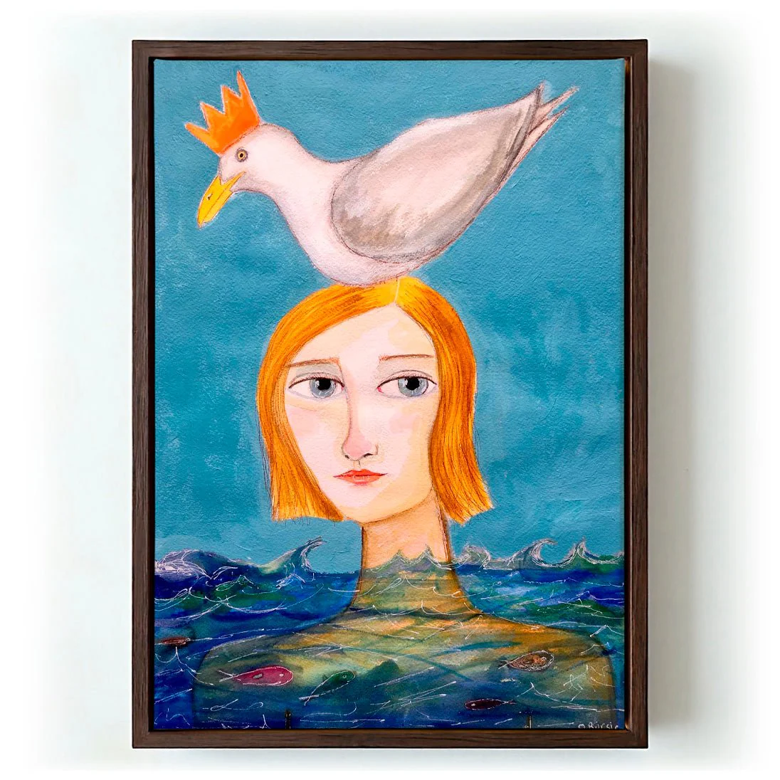 Lady swimmer with seagull by Sharyn Bursic - Image 6