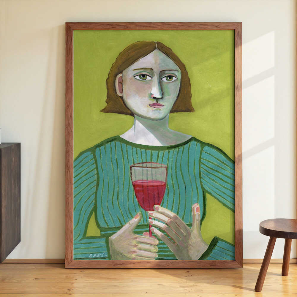 Lady with Red Wine by Sharyn Bursic - Image 3