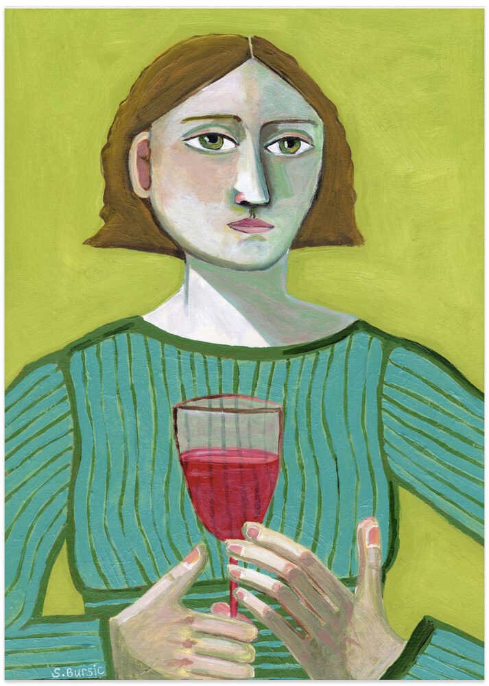 Lady with Red Wine by Sharyn Bursic - Image 8
