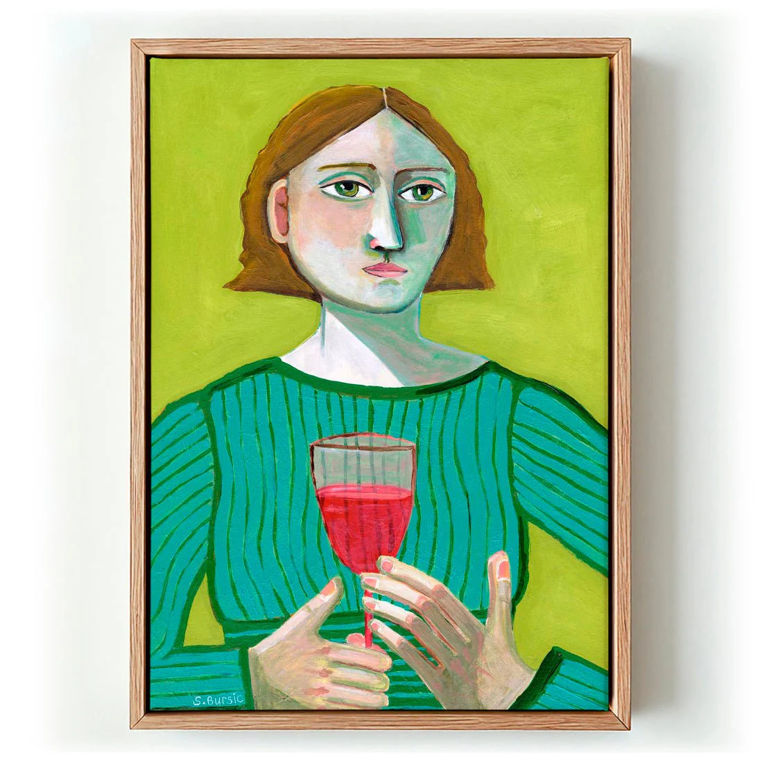 Lady with Red Wine by Sharyn Bursic