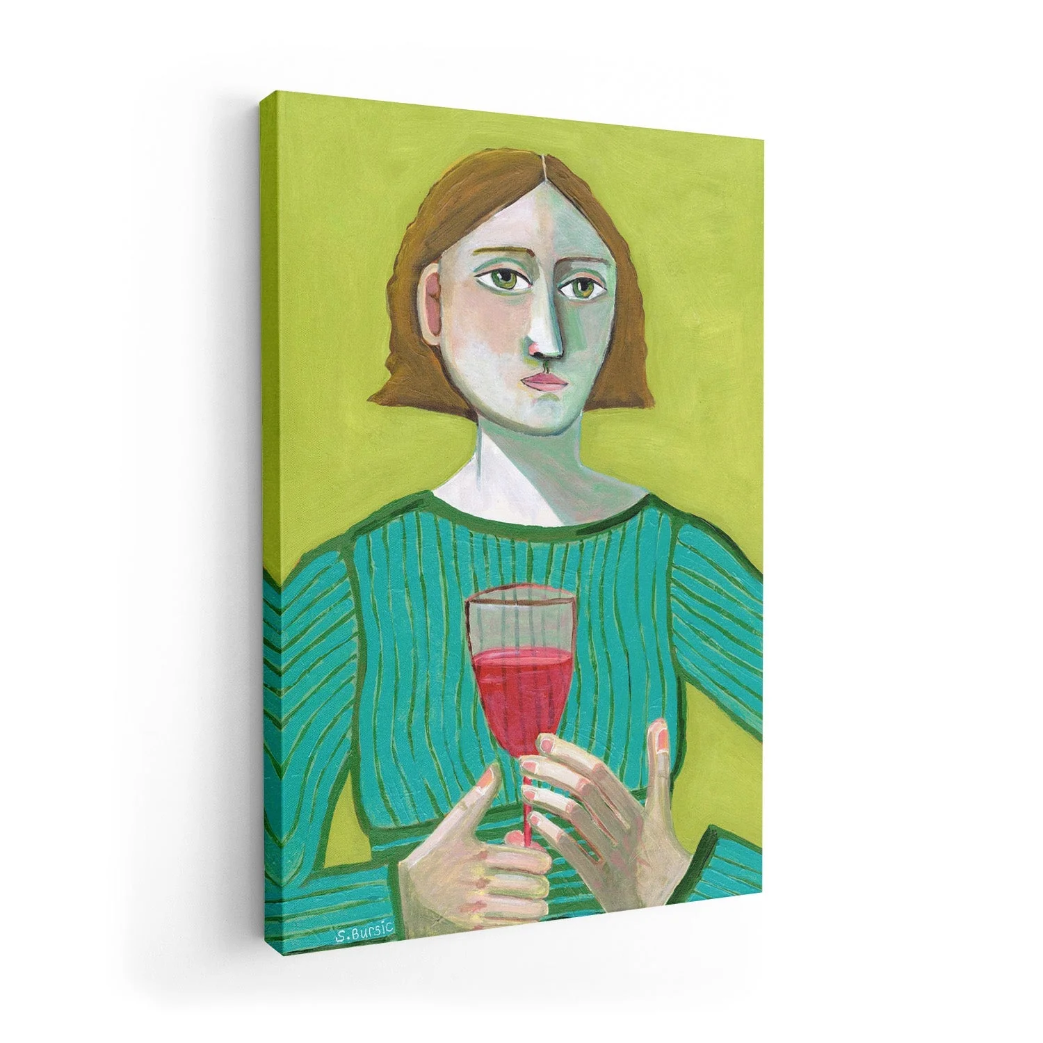 Lady with Red Wine by Sharyn Bursic - Image 7