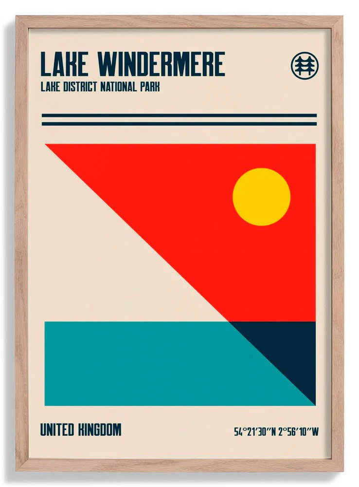 Lake Windermere Lake District National Park Travel Poster by Retrodrome
