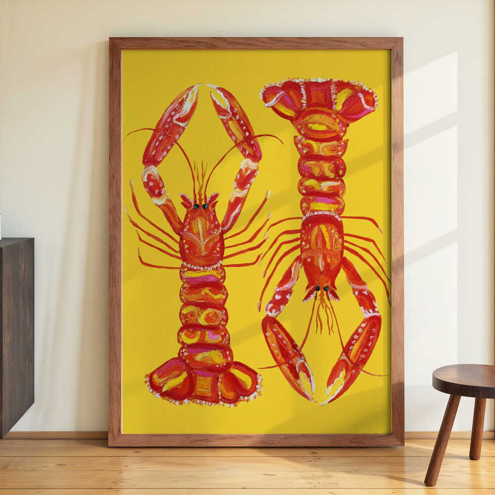 Langoustines On Yellow by Alice Straker - Image 3