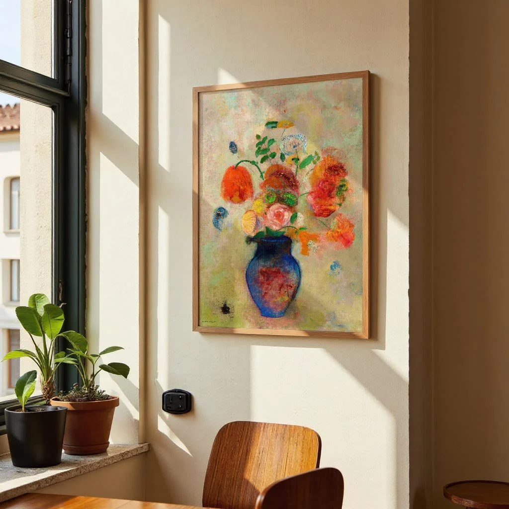 Large Vase with Flowers Painting by Odilon Redon - Image 2