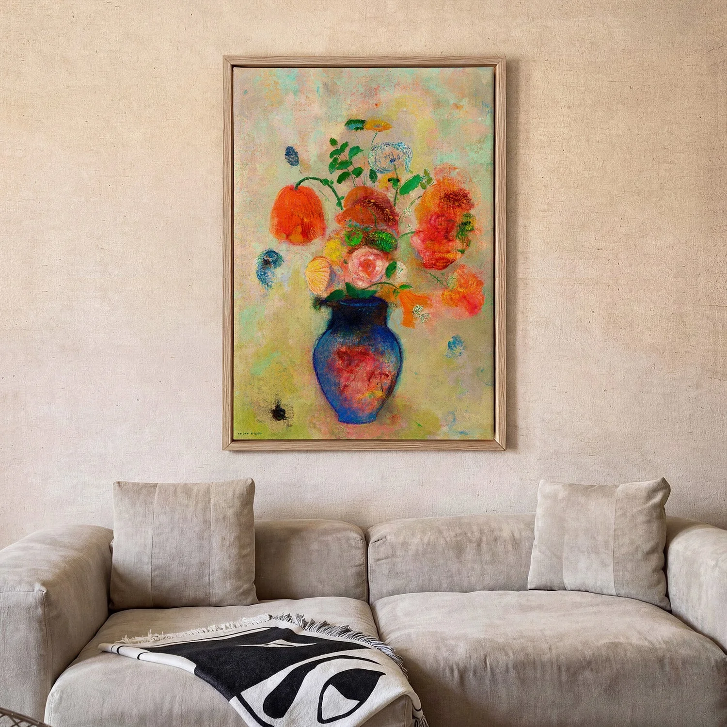 Large Vase with Flowers Painting by Odilon Redon - Image 2