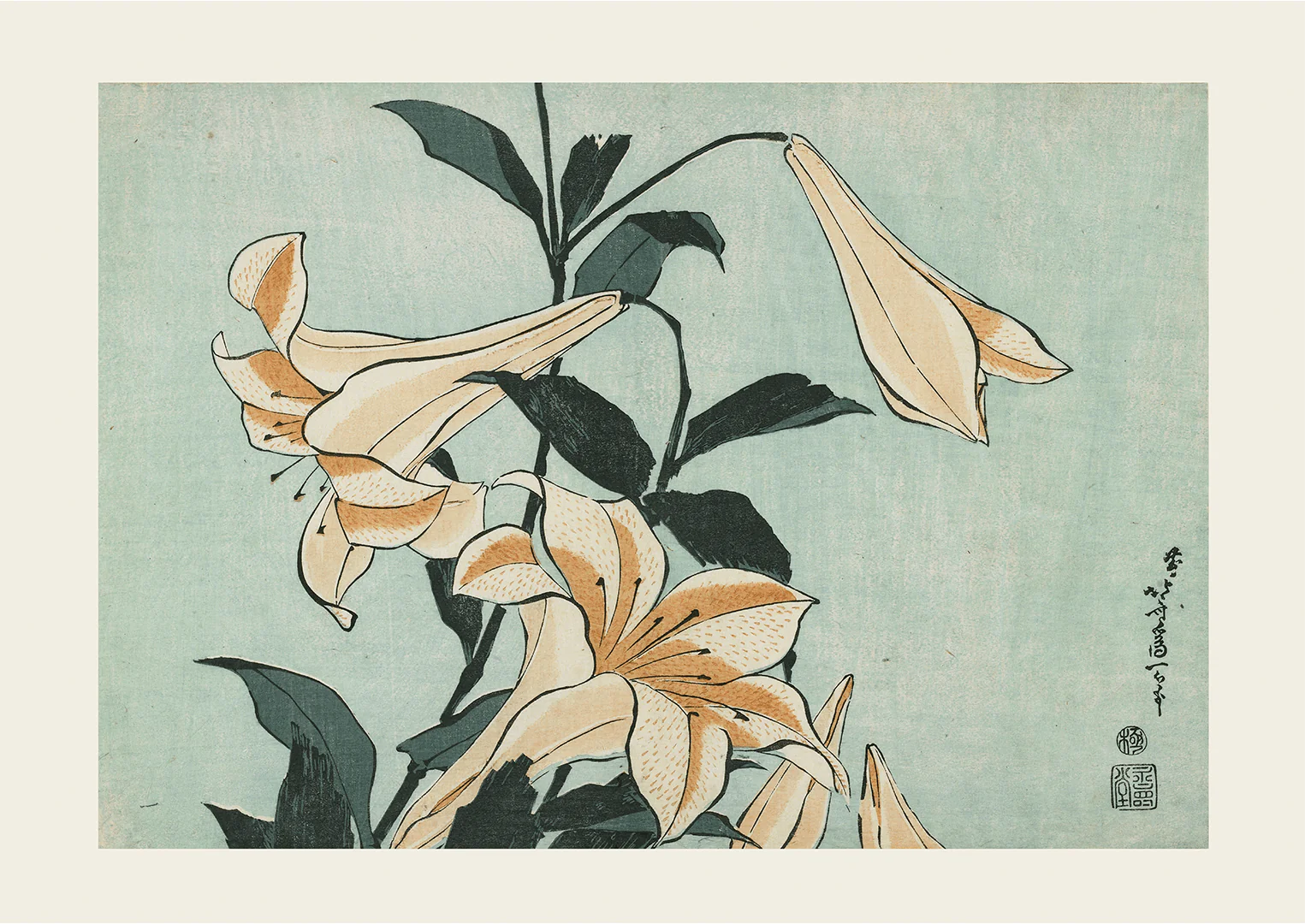 Lilies by Katsushika Hokusai - Image 8