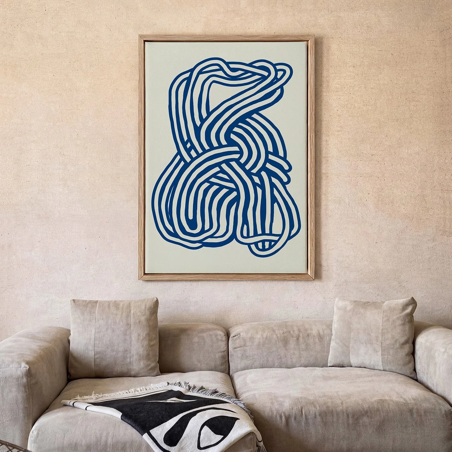 Line art organic shape in blue 02 by Little Dean - Image 2