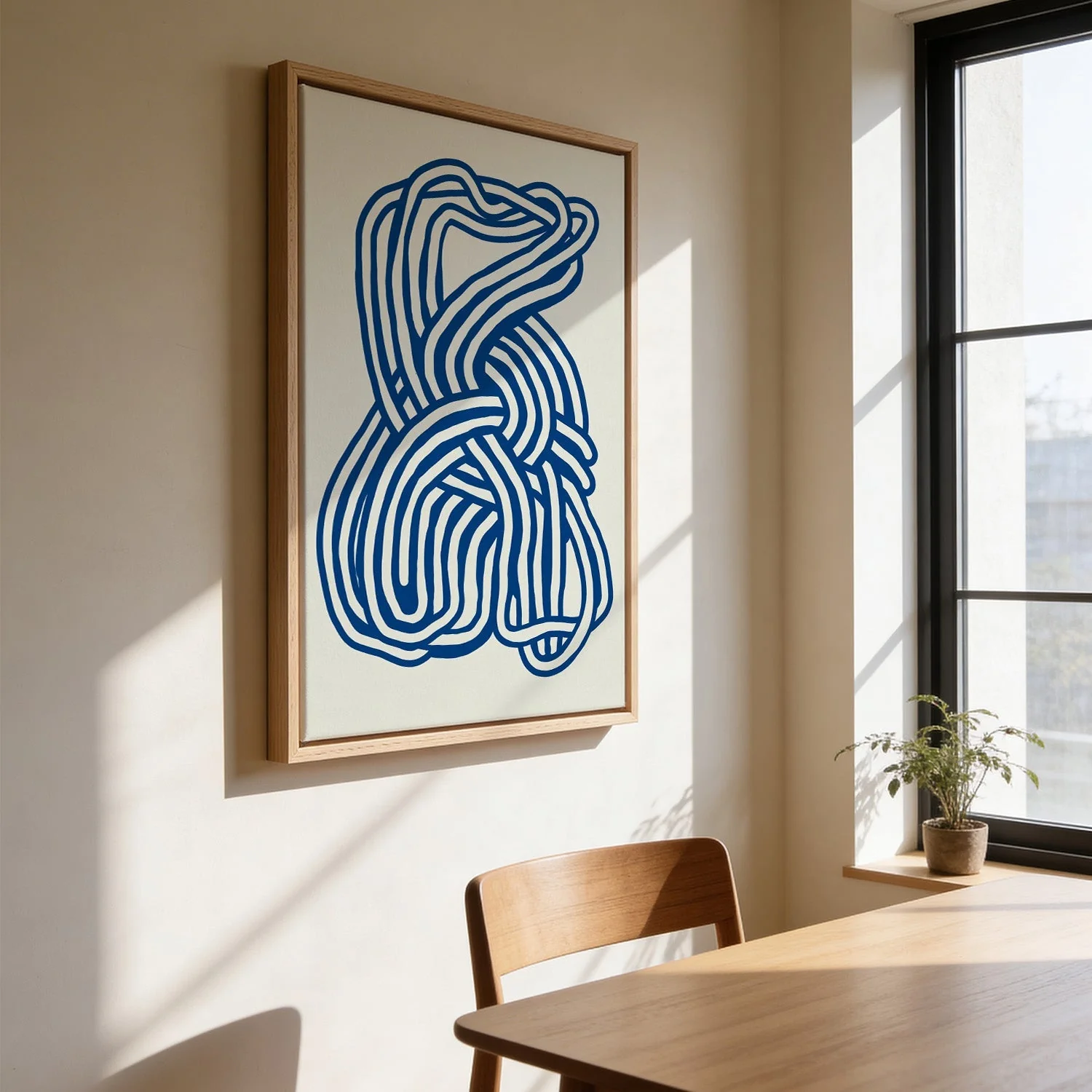 Line art organic shape in blue 02 by Little Dean - Image 3